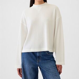 Gap Oversized Mockneck Waffle T-Shirt